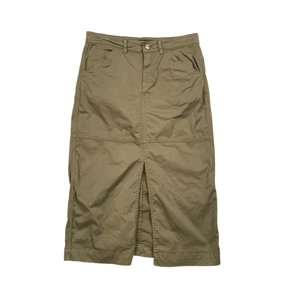 Sanctuary Skirt Womens 27 Moss Standard Surplus Utility Midi Front Slit Workwear